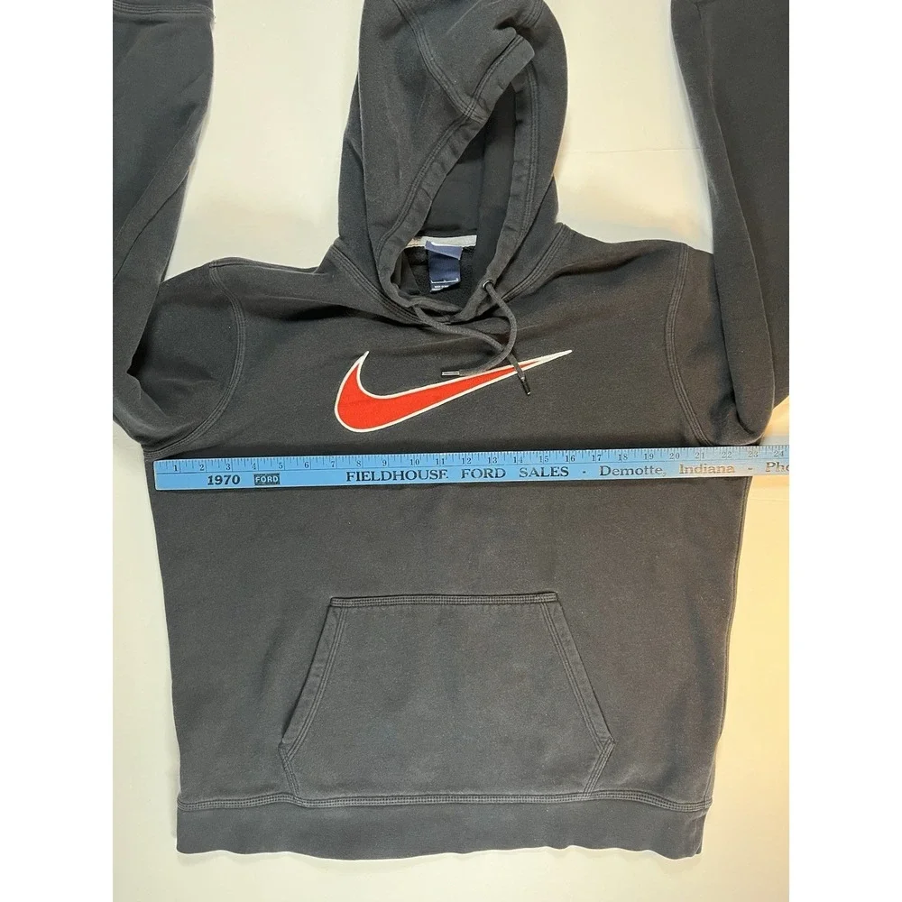 Vintage Y2K Nike Pullover Hoodie Center Swoosh Embroidered‎ Retro Black Large